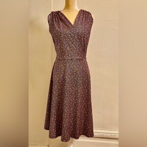 Purple Heart shaped Polka Dot Fit-and-Flare wraparound Dress